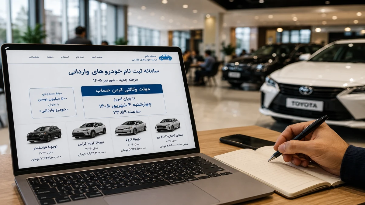 آخرین مهلت ثبت‌نام خودروهای وارداتی | تویوتا و چانگان در صف فروش