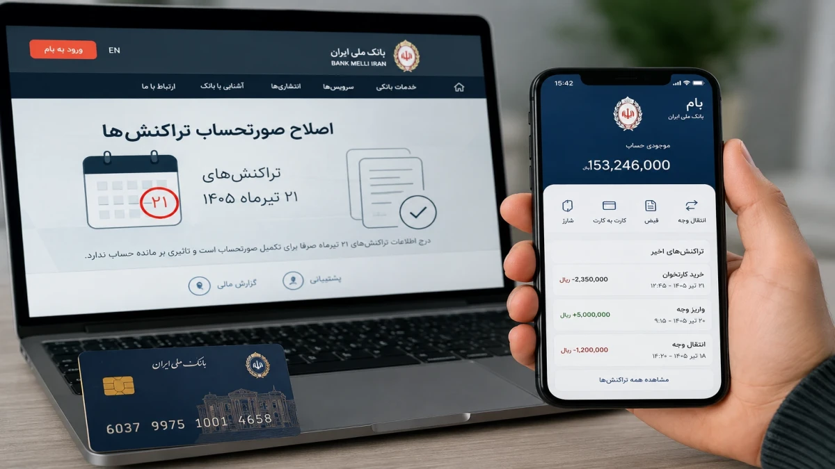 اصلاح صورتحساب بانک ملی | موجودی حساب تغییر می‌کند؟