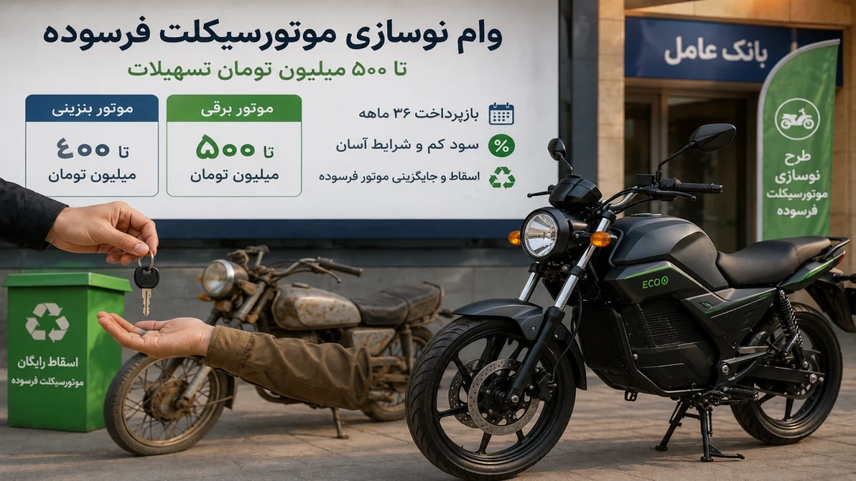 وام ۵۰۰ میلیونی موتورسیکلت فرسوده | شرایط ثبت نام، اقساط و موتورهای مشمول