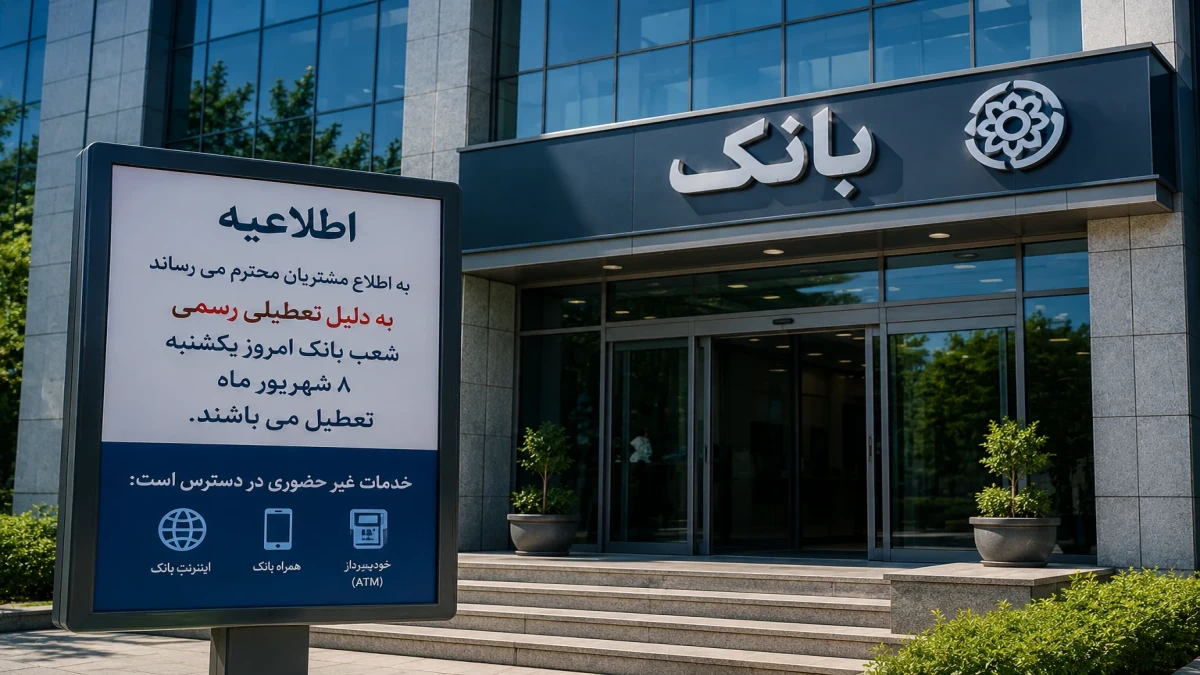 بانک‌ها امروز یکشنبه ۸ شهریور باز هستند؟ | شعب کشیک، ساعت کاری و خدمات بانکی در روز تعطیل
