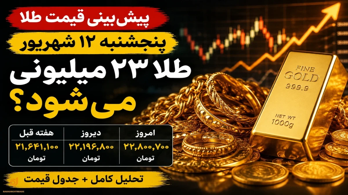 پیش‌بینی قیمت طلا فردا پنجشنبه ۱۲ شهریور |جدول قیمت