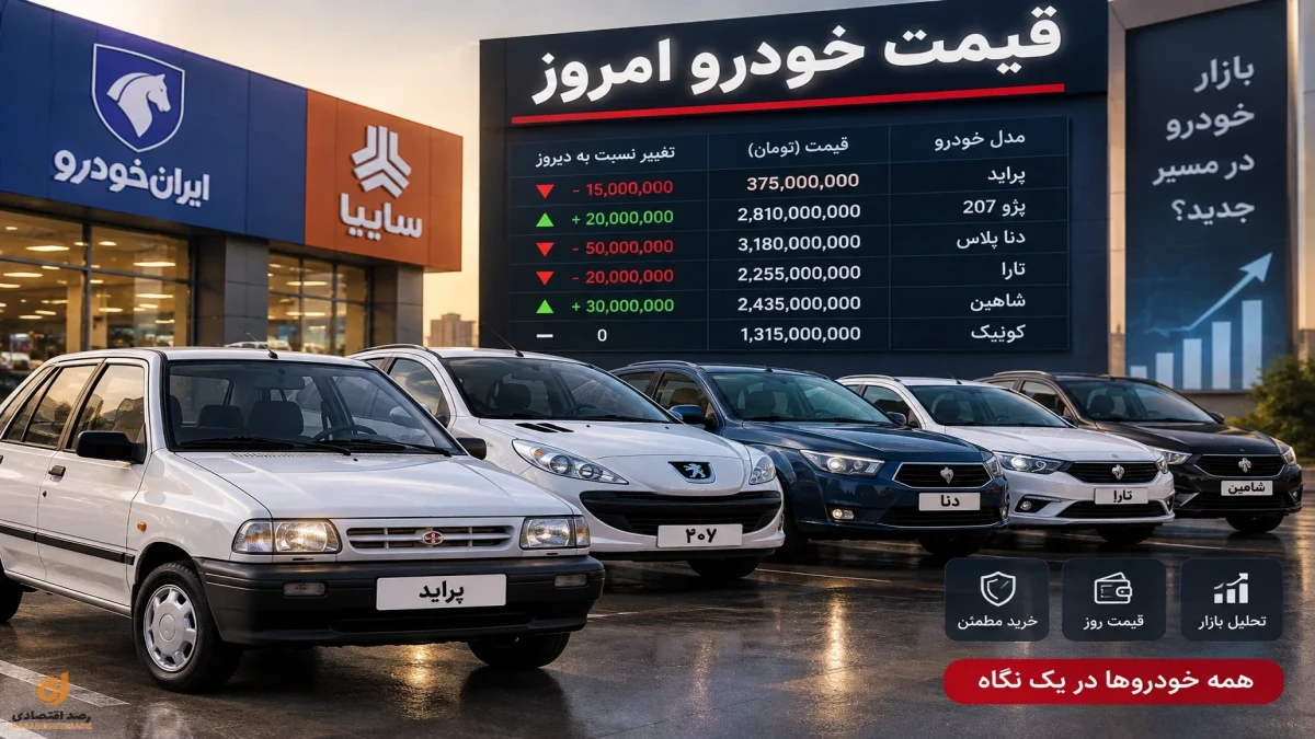 قیمت پراید امروز | جدول کامل قیمت خودرو + جدول