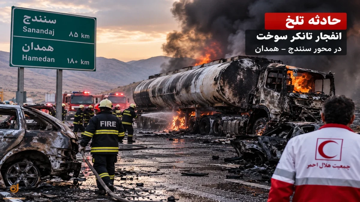 جزئیات انفجار مهیب تانکر سوخت سنندج–همدان با 20 کشته و زخمی