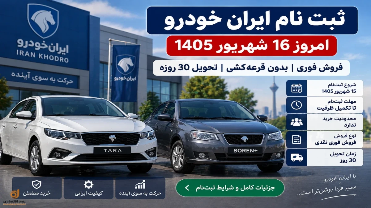 ثبت نام ایران خودرو تا کی ادامه دارد؟ شرایط خرید بدون قرعه‌کشی + جدول قیمت و نحوه ثبت‌نام