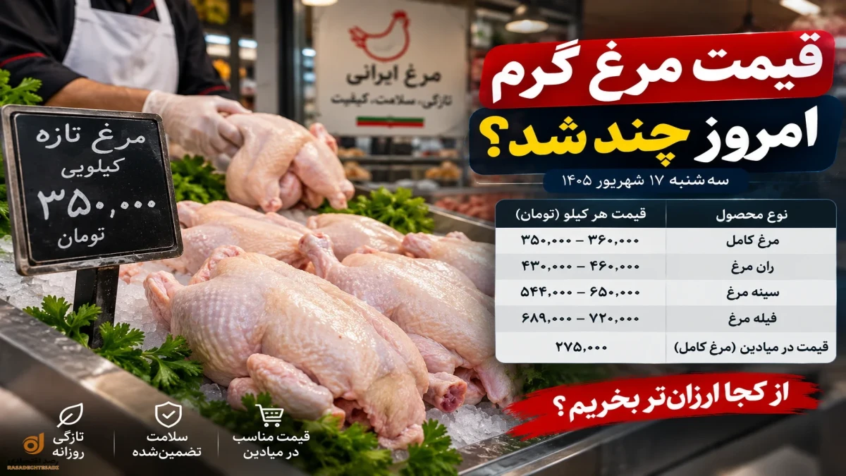 قیمت مرغ گرم امروز ۱۷ شهریور | از کجا ارزان‌تر بخریم؟