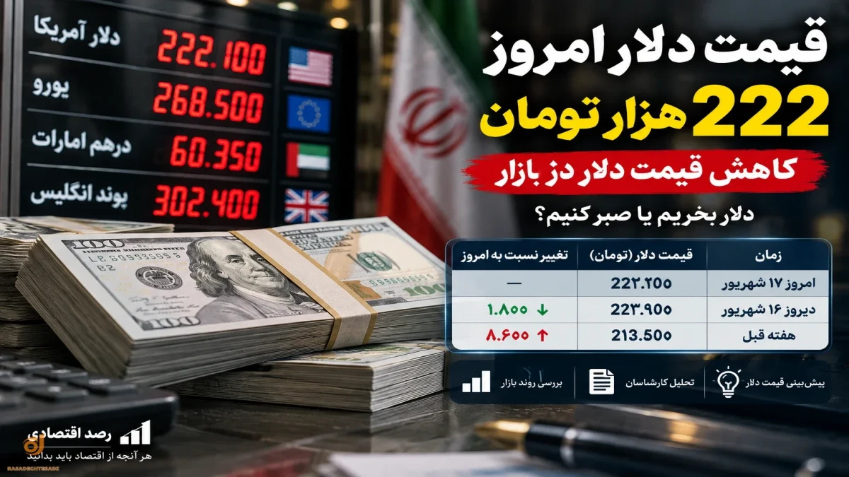 قیمت دلار الان سه شنبه ۱۷ شهریور + جدول کامل