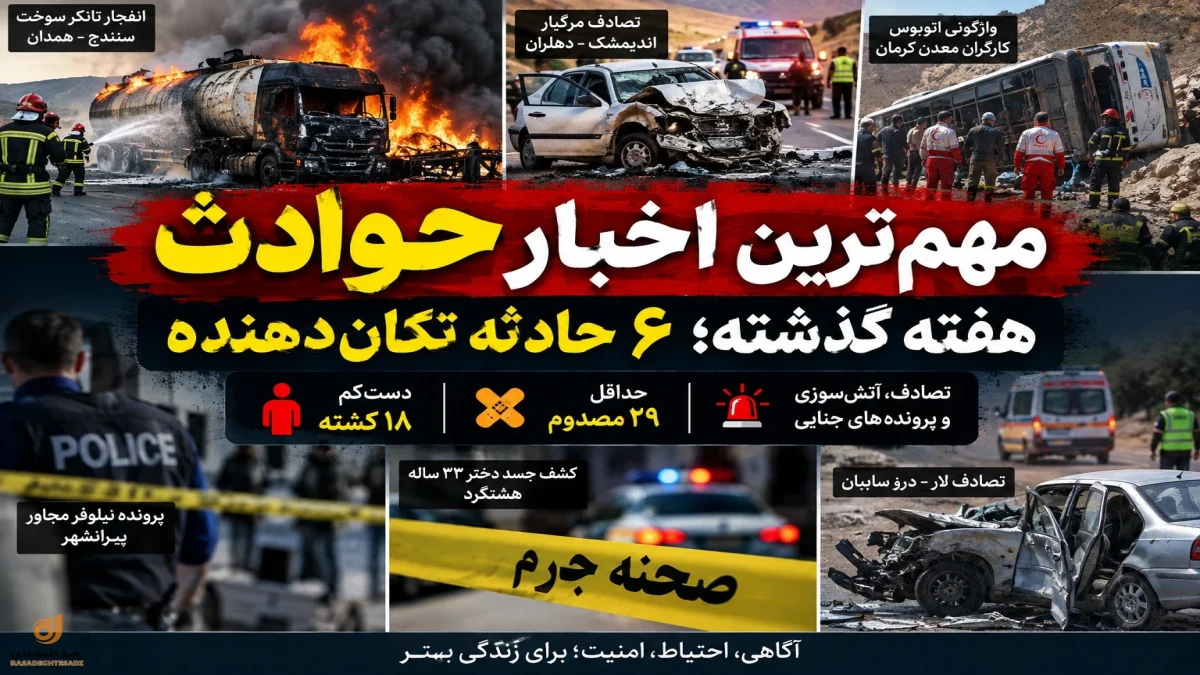 مهم‌ترین اخبار حوادث هفته گذشته چه بود؟ ۶ حادثه تکان‌دهنده با دست‌کم ۱۸ کشته
