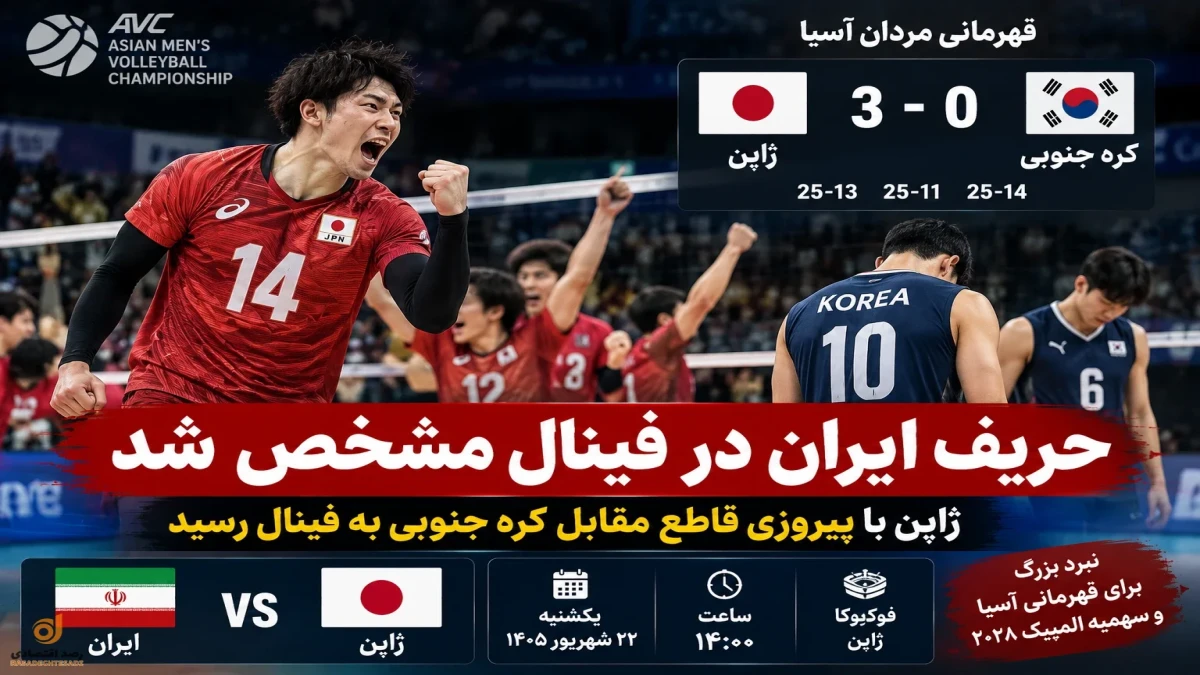 نتیجه مسابقه والیبال  ژاپن و کره‌جنوبی | حریف ایران در فینال مشخص شد