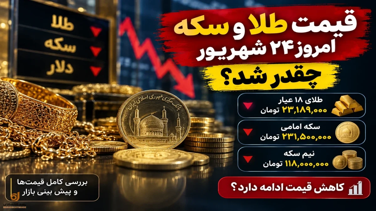 قیمت طلا و سکه امروز ۲۴ شهریور  + جدول  قیمت سکه های محتلف