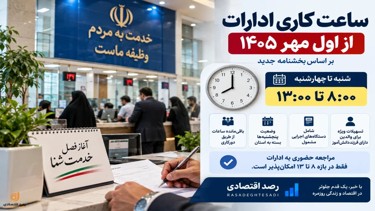 ساعت کاری ادارات اول مهر ۱۴۰۵ + جزئیات