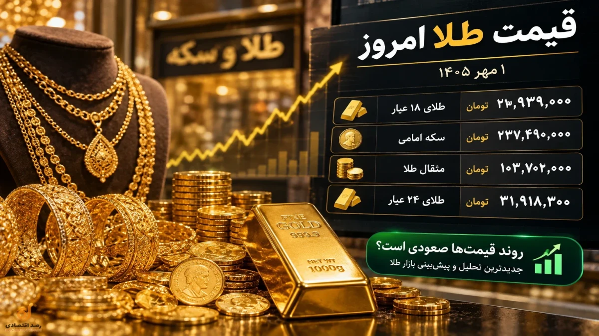 قیمت طلا الان امروز ۱ مهر ۱۴۰۵ + جدول طلا و سکه