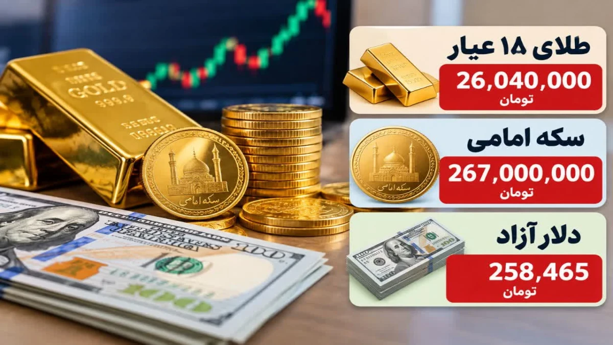قیمت طلا، سکه و دلار الان امروز شنبه ۱۱ مهر ۱۴۰۵؛ طلا ۲۶ میلیونی و سکه ۲۶۷ میلیون شد + جدول