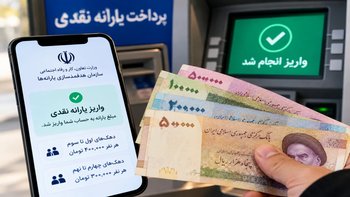یارانه نقدی مهر ۱۴۰۵ چه زمانی واریز می‌شود؟ جدول پرداخت ۴۰۰ و ۳۰۰ هزار تومانی دهک‌ها