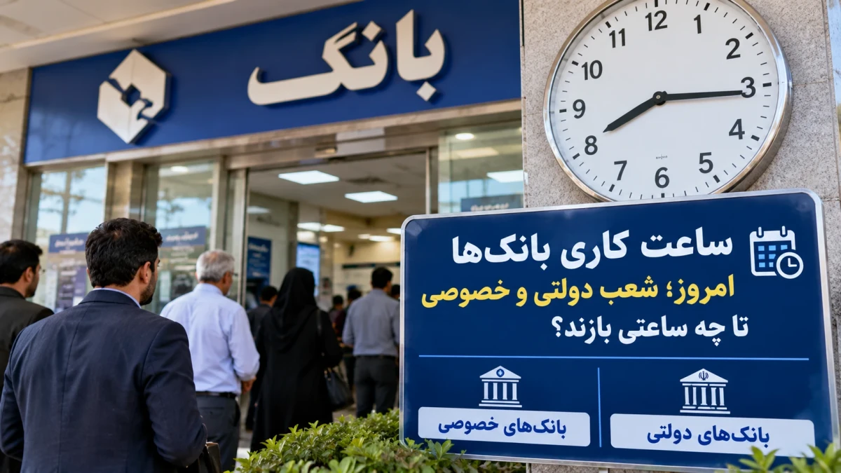 ساعت کاری بانک‌ها یکشنبه ۲۶ مهر ۱۴۰۵؛ قبل از مراجعه بخوانید، بانک‌های دولتی و خصوصی چه ساعتی تعطیل می‌شوند؟