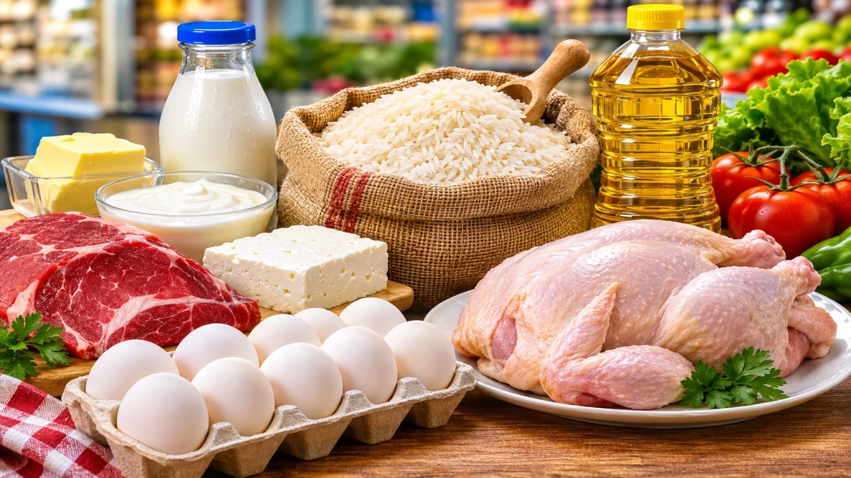 قیمت کالاهای اساسی امروز ۲ آبان ۱۴۰۵؛ سبد ۵ قلمی از ۴ میلیون تومان گذشت! | مرغ ۳۶۰ هزار، برنج ۵۵۰ هزار + جدول کامل