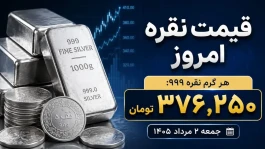 قیمت نقره امروز جمعه ۲ مرداد ۱۴۰۵ | هر گرم نقره ۹۹۹ به ۳۷۶ هزار تومان رسید؛ الان بخریم؟