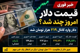 قیمت دلار امروز ۱۱ شهریور ۱۴۰۵ | قیمت دلار تا کجا بالا می رود