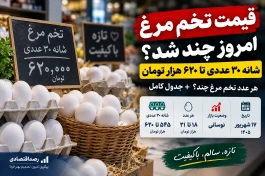 قیمت تخم مرغ امروز ۱۷ شهریور | قیمت شانه و هر دانه تخم مرغ