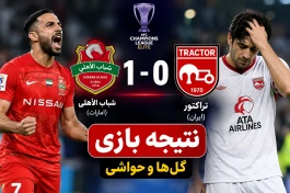 نتیجه بازی شباب‌الاهلی – تراکتور + گل‌ها و حواشی