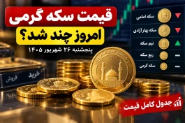 قیمت سکه گرمی امروز + جدول مقایسه ای قیمت سکه امامی، نیم‌سکه و ربع‌سکه