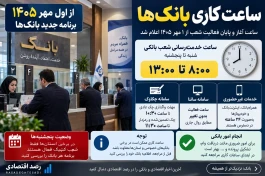 ساعت کاری بانک‌ها از اول مهر ۱۴۰۵ + جزئیات کامل